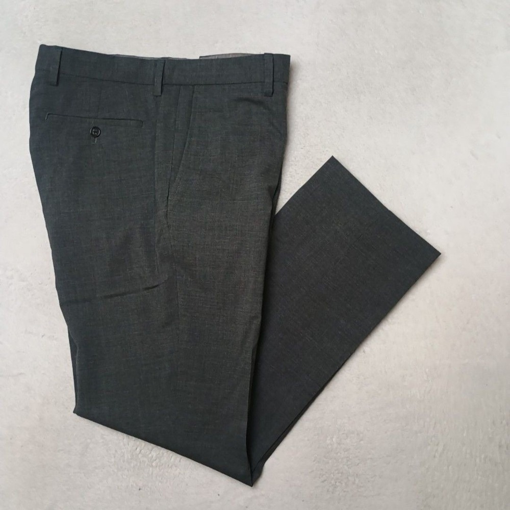 Banana Republic Pants Men 32x30 Gray Slim Marzotto Wool Dress Flat Front Stretch